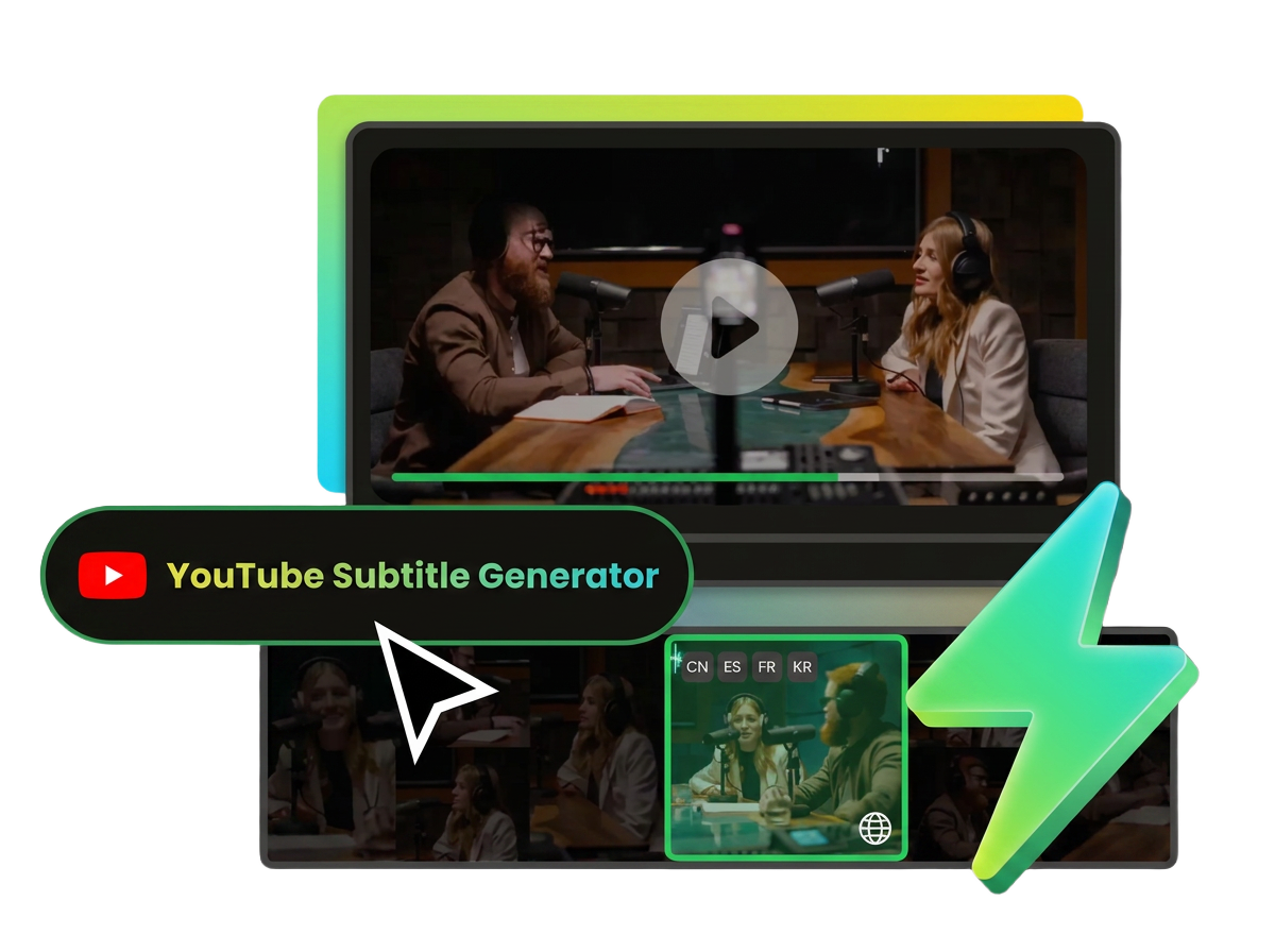 Professional YouTube subtitle generator helping creators optimize content and boost views with accurate captions.